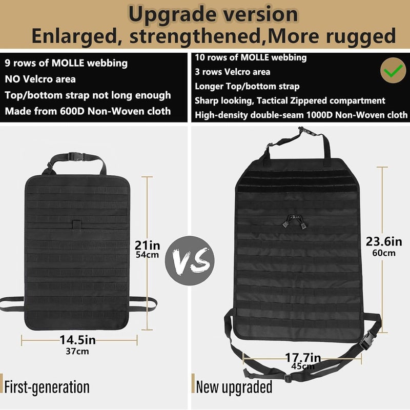 Jimikay Universal Tactical Seat ​Back Organizer Vehicle Molle Panel Organizer Storage Bag with 5 Detachable Molle Pouch for All Vehicel Such as Jeep,Truck,SUV, Car, Ford,Chevy etc - Image 5